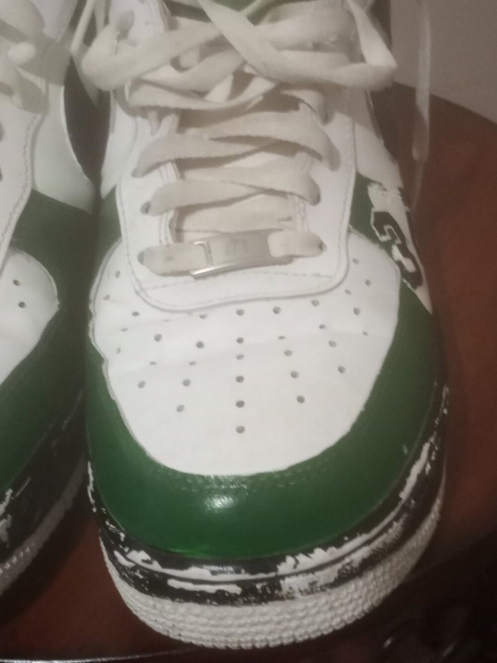 Mens Nike Air Force 1 Custom Shoes Boston Celtics Paul Pierce Size 11 315122 111 - Picture 9 of 14